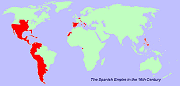 Extent of Spanish Empire 16th Century